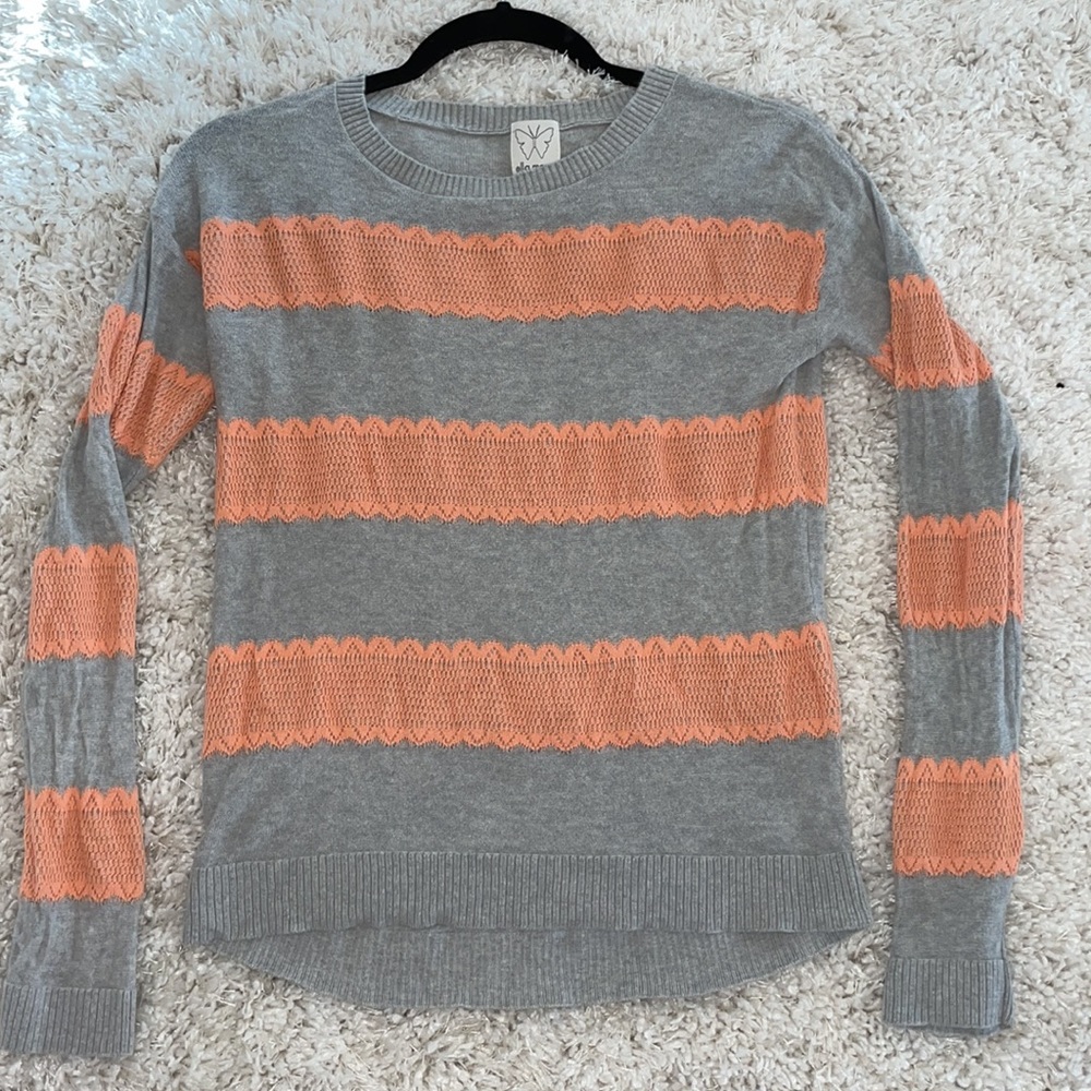 🦋Ella Moss Gray and Orange Sweater (Size 14)🦋
